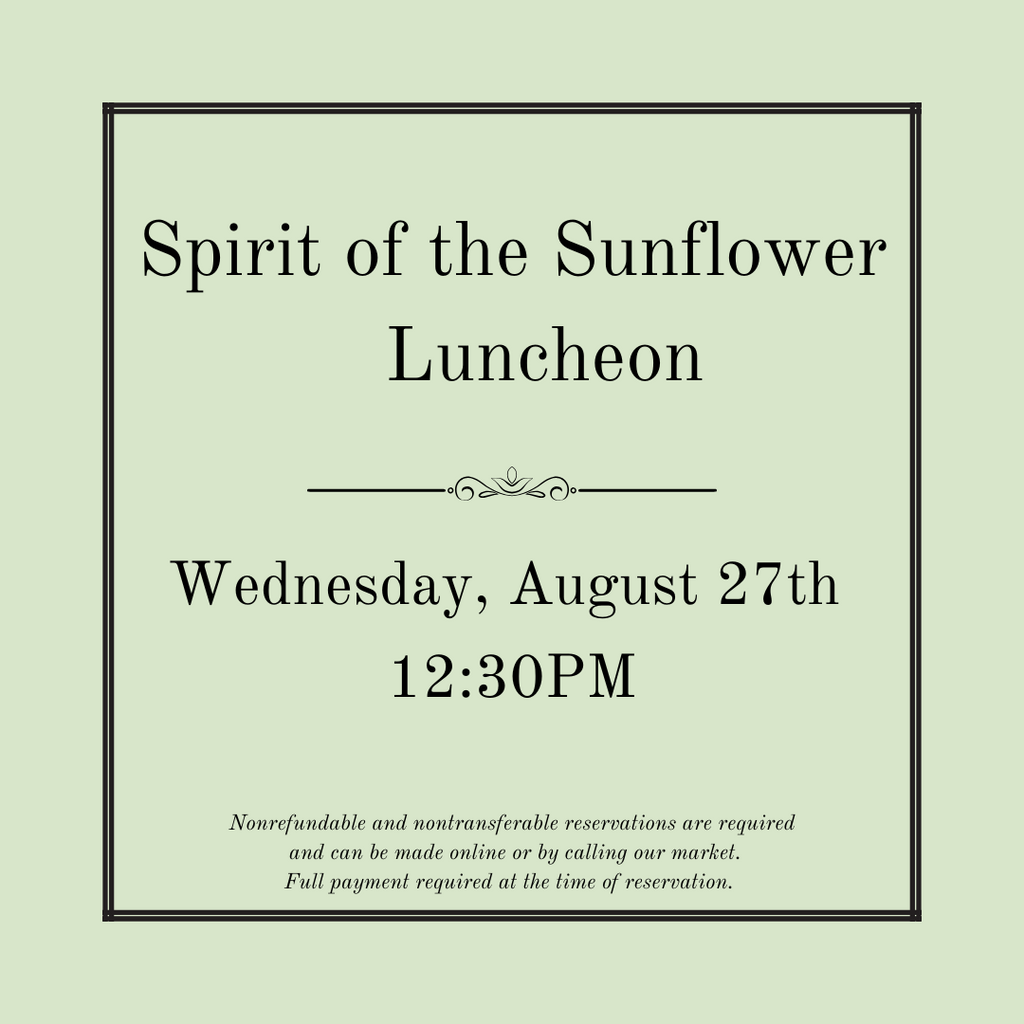 Spirit of the Sunflower Luncheon - Wednesday, August 27th