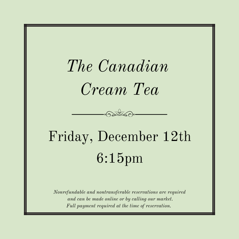 Canadian Cream Tea - December 12th
