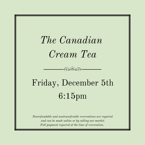Canadian Cream Tea - December 5th